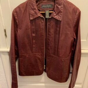 BR VTG women's leather jacket, brown/burgundy